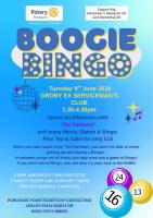 Boogie Bingo poster.
Your favourite winning numbers